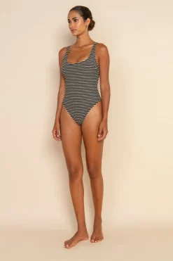 ELCE Swim One Pieces-HALI ONE PIECE - ECRU STRIPE