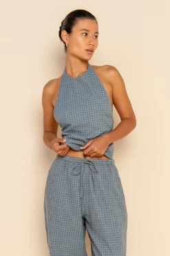 ELCE Swim Bottoms-ISLA PANT - BLUE CHECK