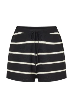ELCE Swim Selalu|Bottoms-JONI KNIT SHORT - BLACK/WHITE STRIPE