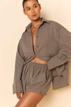 ELCE Swim Selalu|Tops-JOSEFINA SHIRT - ESPRESSO