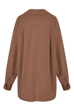 ELCE Swim Selalu|Tops-REMI SHIRT - MOCHA PINSTRIPE