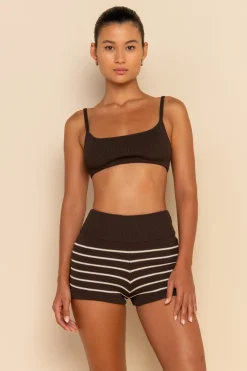 ELCE Swim Tops-SOL KNIT CROP - CACAO