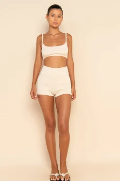 ELCE Swim Tops-SOL KNIT CROP - MILK
